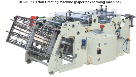 กล่องกระดาษอัตโนมัติเครื่องบรรจุกล่อง Erecting เครื่องจักรสำหรับแฮมเบอร์เกอร์กล่อง